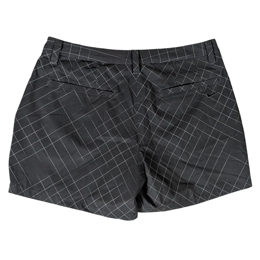 Nike Golf Dri-FIT Shorts Mens Black White Grid Geometric Athletic 6086